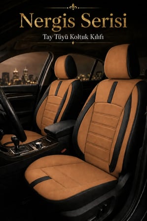 Hyundai ix35 2010-2015 Uyumlu Nergis Serisi Taba Siyah Ortopedik Tay Tüyü Koltuk Kılıfı