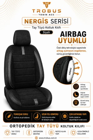 Suzuki Swift 2005 Sonrası Uyumlu Nergis Siyah Ortopedik Tay Tüyü Koltuk Kılıfı