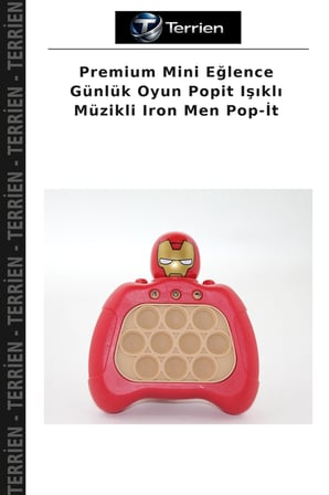 Premium Mini Eğlence Günlük Oyun Popit Işıklı Müzikli Iron Men Pop-İt