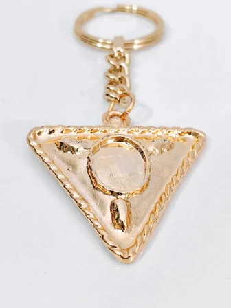 Vintage Tasarım Geometrik Üçgen Gold Metal Anahtarlık & Çanta Aksesuarı