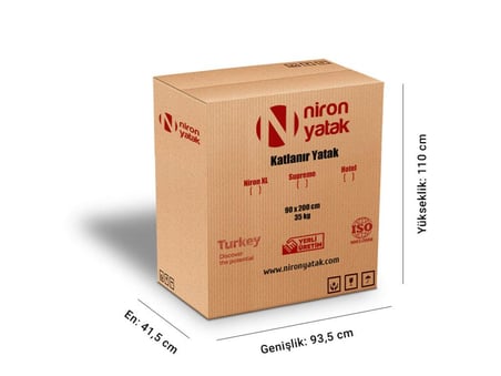 Niron Otel Katlanır Yatak - 90x200 cm Tek Kişilik Yaylı Yatak ve Karyola