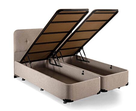 Luna Baza ve Başlık Seti - 200x200 cm Çift Kişilik Sandıklı Kumaş Baza Seti