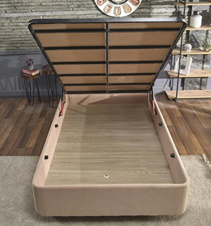 Niron Yatak Ela Tek Kişilik Sütlü Kahve Baza 120 x 200 cm