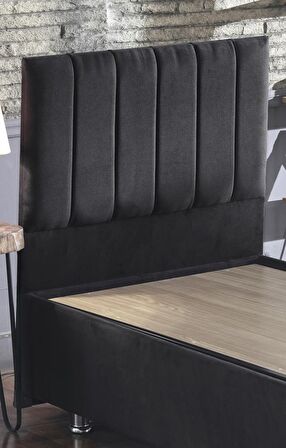 Niron Yatak Ela Tek Kişilik Siyah Baza + Başlık 120 x 200 cm