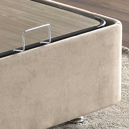 Niron Yatak Polo Tek Kişilik Sütlü Kahve Baza + Başlık 120 x 200 cm