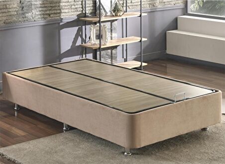 Niron Yatak Rama Tek Kişilik Sütlü Kahve Baza + Başlık 120 x 200 cm