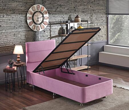 Niron Yatak Pinky Tek Kişilik Pembe Baza + Başlık 100 x 200 cm