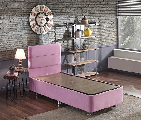 Niron Yatak Pinky Tek Kişilik Pembe Baza + Başlık 100 x 200 cm