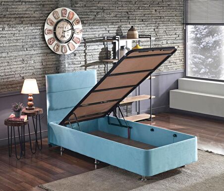 Niron Yatak Cozy Tek Kişilik Bebek Mavisi Baza + Başlık 100 x 200 cm