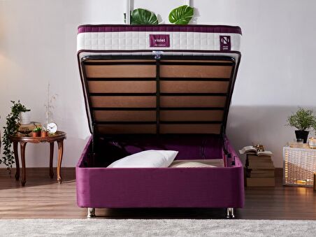 Niron Yatak Violet Tek Kişilik Mor Baza + Başlık 120 x 200 cm