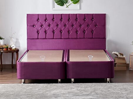 Niron Yatak Violet Çift Kişilik Mor Baza + Başlık 160 x 200 cm
