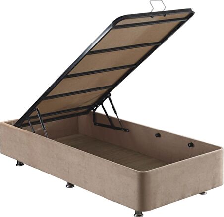 Niron Yatak Ela Tek Kişilik Sütlü Kahve Baza 80 x 200 cm