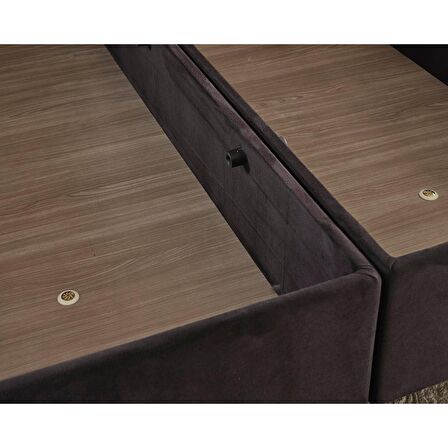 Niron Yatak Ela Çift Kişilik Siyah Baza 200 x 200 cm