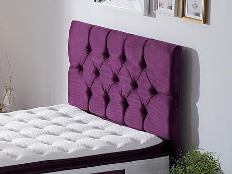 Niron Purple Tek Kişilik Yatak Başlığı - 90 cm Mor Kumaş Başlık - Baza ve Karyola Başlığı