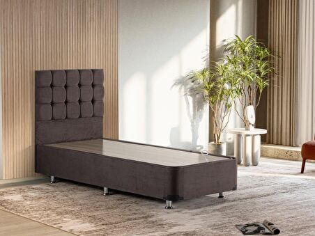 Niron Yatak Rama Tek Kişilik Füme Baza + Başlık 90 x 190 cm