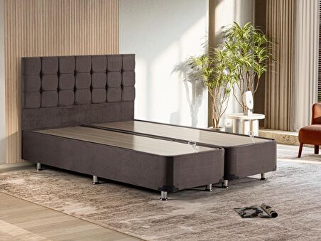 Niron Yatak Rama Çift Kişilik Füme Baza + Başlık 160 x 200 cm