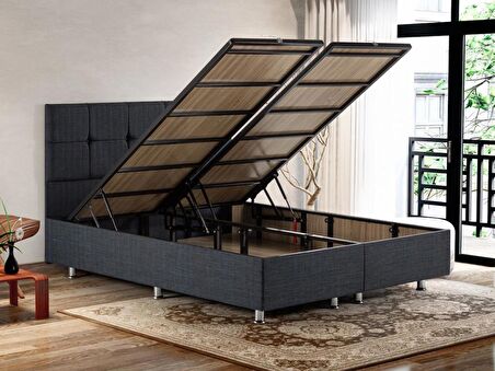 Niron Notte Tek Kişilik Füme Baza + Başlık 120 x 200 cm