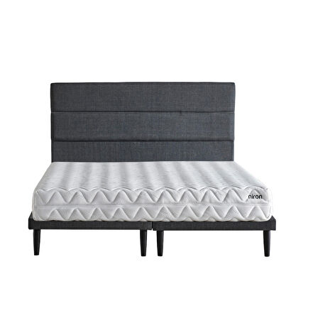 Niron Slim Pocket 160x200 cm Çift Kişilik Yatak Baza Başlık Takımı - Baza, Başlık ve Yatak Seti