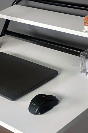 🔥 Lich Metal Ayaklı Katlanır Çalışma Masası Beyaz | Raflı Laptop Sehpası | Çizim ve Ders Masası