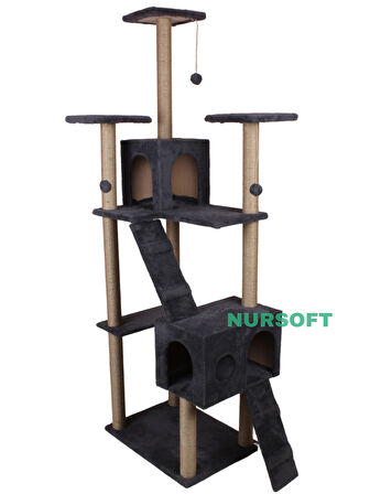 Nursoft Residence Kedi Tırmalama Evi - Antrasit