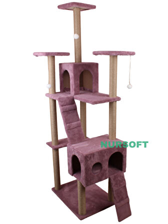 Nursoft Residence Kedi Tırmalama Evi - Gül Kurusu