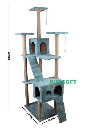Nursoft Residence Kedi Tırmalama Evi - Turkuaz