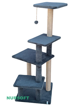Katlı Büyük Boy Kedi Tırmalama Tahtası Jüt İpli Welsoft Kumaşlı Oyun Alanı