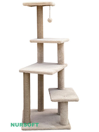 Katlı Büyük Boy Kedi Tırmalama Tahtası Jüt İpli Welsoft Kumaşlı Oyun Alanı