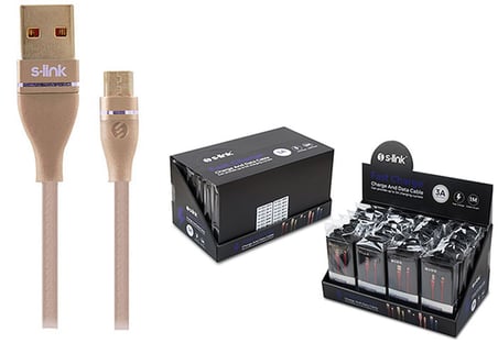 S-Link Swapp SW-C540 1M 3A Micro Usb Gold Şarj Kablosu