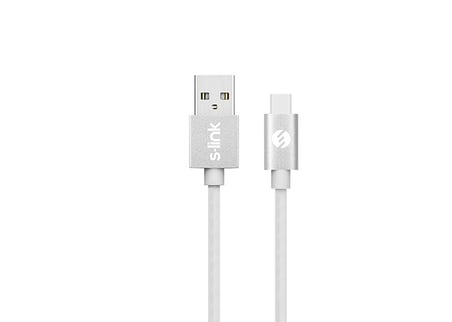 S-Link Swapp SW-C790 2A Type-C Akıllı Telefonlar 1m Beyaz Data + Şarj Kablosu