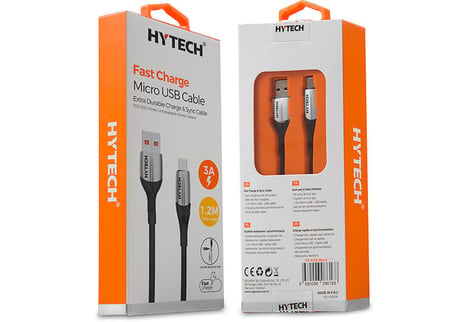 Hytech HY-X250 3A Micro Usb 1,2m Silver Data + Sarj Kablosu