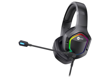 Lecoo HT403 USB Kulak Üstü RGB LED Aydınlatmalı Siyah Kablolu Gaming Kulaklık