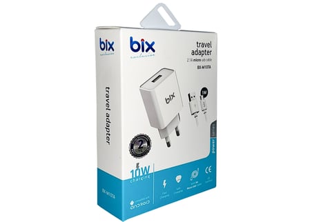 Bix BX-M10TA 1M Micro USB Kablo + 10W Şarj Adaptör Seti