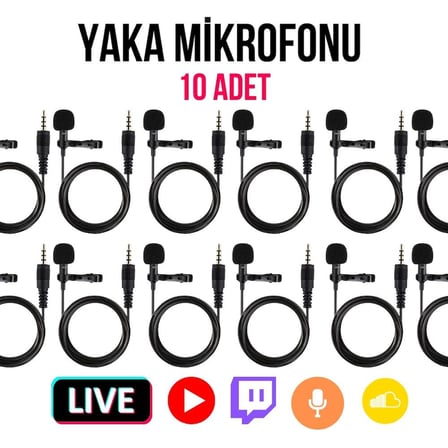 (10'LU Set) Polygold Tiktok Yaka Mikrofonu