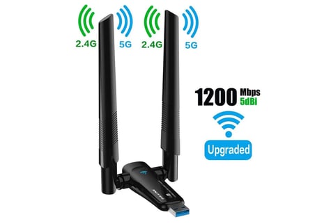 Platoon PL-9340 AC1200 867Mbps 5GHz + 300Mbps 2.4 GHz Çift Anten Wireless USB Adaptör