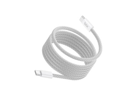 Bix T4CC 65W USB-C To USB-C Manyetik Tasarımlı Örgülü Hızlı Şarj ve Data Kablosu 1 Metre Beyaz