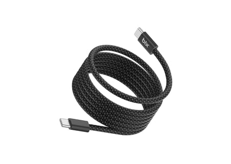 Bix T4CC 65W USB-C To USB-C Manyetik Tasarımlı Örgülü Hızlı Şarj ve Data Kablosu 1 Metre Siyah
