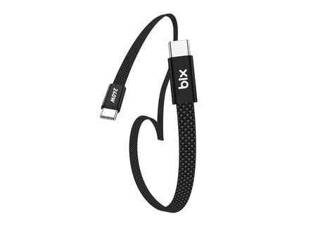 Bix T5CC Type-C To Type-C 5A 240W 480Mbps Örgülü Hızlı Şarj ve Data Kablosu 1 Metre Siyah
