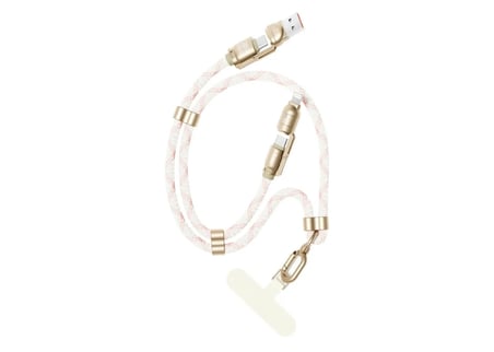 Bix BX5IN1C 240W Hızlı Şarj Kablosu 1.5m Örgülü Askı İpli - Pembe