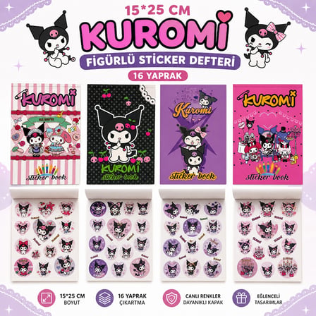 15*25 Cm Kuromi Sticker Defteri 16 Yaprak
