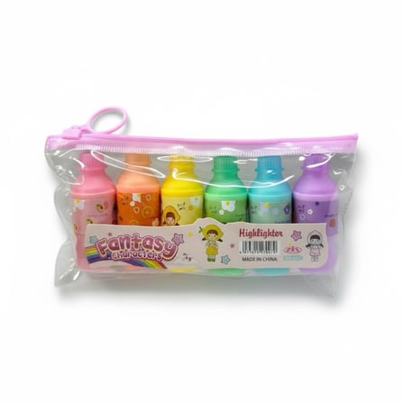 Bx-601 Şişe Figürü Pastel Renkler Fosforlu Kalem 6 Adet