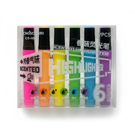 Chosch Cs-H879 Neon Kokulu Lüks Pastel Renkler Fosforlu Kalem 6 Adet