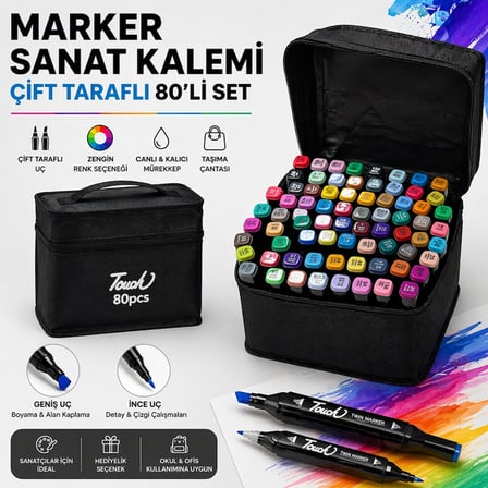 Touch Marker Sanat Kalemi Çift Taraflı 80 Renk