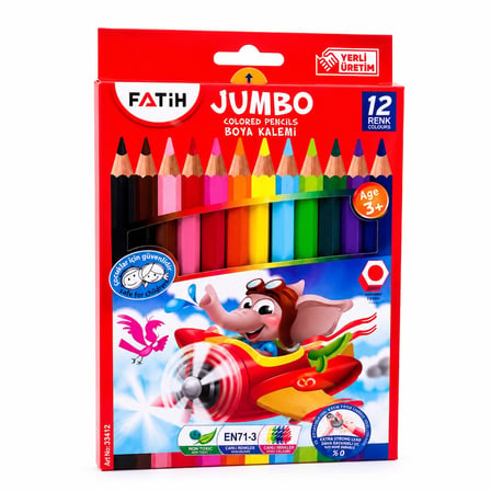 Fatih Jumbo Kuru Boya 12 Renk 6'Lı