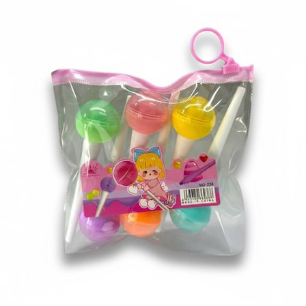 Md-238 Lolipop Figürü Fosforlu Kalem 6 Adet