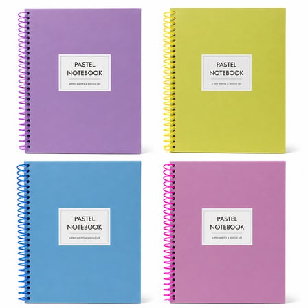 17*24 Spralli Pastel Desen Sert Kapak Defter (100 Yaprak Çizgili)