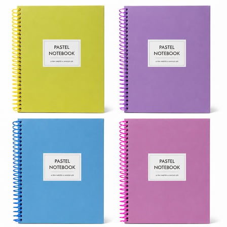 17*24 Spralli Pastel Desen Sert Kapak Defter (100 Yaprak Kareli)