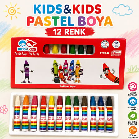 Kids&amp; Kids Pastel Boya 12 Renk