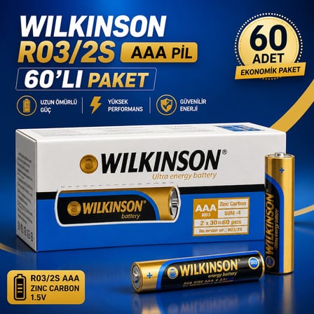 Wilkinson R03 Kumanda Pil 60 Adet