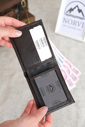 Klasik Hakiki Deri Cüzdan Koyu Kahverengi